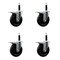 Service Caster 5'' Soft Rubber Swivel 3/4'' Expanding Stem Caster Set Total Lock Brake, 4PK SCC-EXTTL20S514-SRS-34-4 - alternate 1